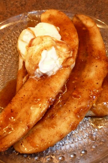 Bananas foster crepes