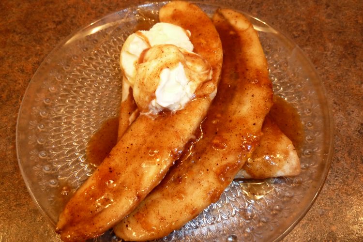 Bananas foster crepes