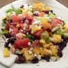 Greek salad on a white plate