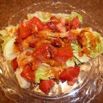 Wedge salad with tomatoes and bacon