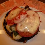 Oven-baked portabello vegetable stacks