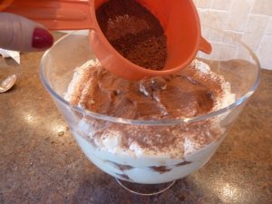 Sprinkle Tiramisu with Cocoa Powder
