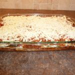 Lasagna ready for the oven