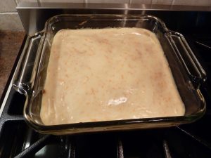 Carrot brownie with orange icing