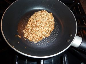 Lemon Vinaigrette, toasting the sesame seeds