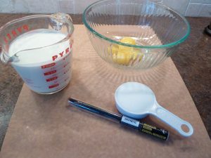 vanilla, cream, and egg yolks