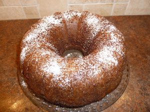 full baked bundt of banana bread
