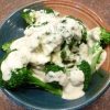 cheese sauce on broccoli