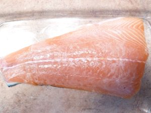 Salmon rinsed and dried