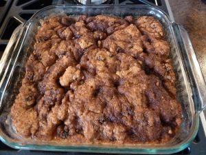 Cinnamon Spice Saucy Cake in a dish