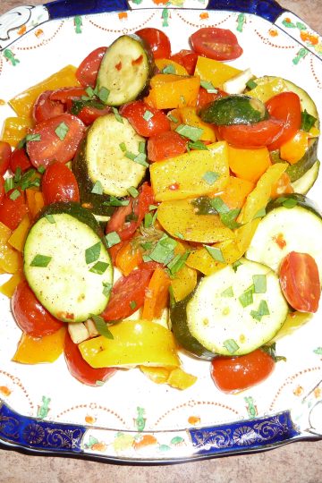Zucchini Tomato Pepper Stir Fry