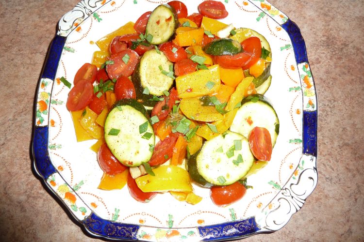 Zucchini Tomato Pepper Stir Fry