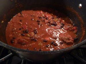 Chili con carne cooking