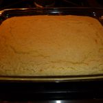 Baked cornbread in the pan