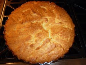 Baked peach upside-down cake