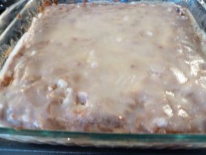 Apple cake baked and iced