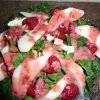 Spinach Salad with Pear Brie and Raspberries