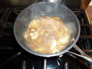Tarragon Chicken cooking in a saucepan