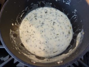 Tarragon Chicken cooking in a saucepan