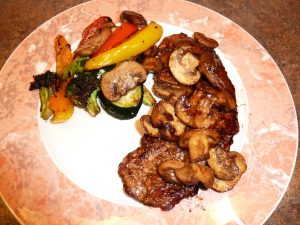 Plated browned veal