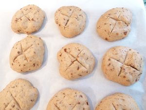 Uncooked hot cross buns