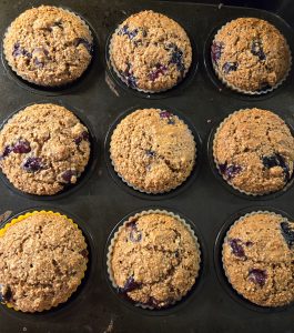 Blueberry Bran Muffins in tins
