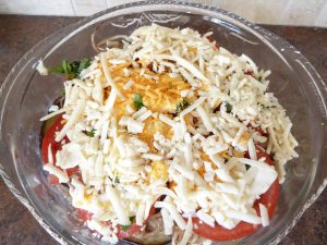Making the layers for the casserole